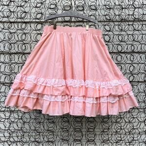 Partners Please by Malco Modes peaches and cream lace ruffle square dance skirt